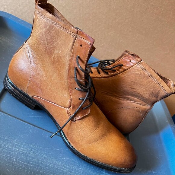 ALDO brand half-boots leather shoes XENOS Brown US Size 9 Made in Portugal - Picture 13 of 14